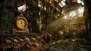 Rusty and dilapidated clockwork ruins preview image