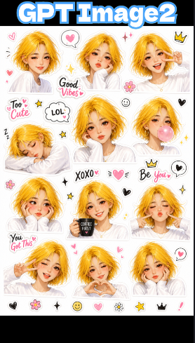 GPT Image 2 Cute Sticker Collection Preview Image