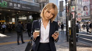 Preview image of a businesswoman at Shibuya Station