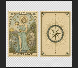 Retro "Temperance" Tarot Card Combination Preview Image