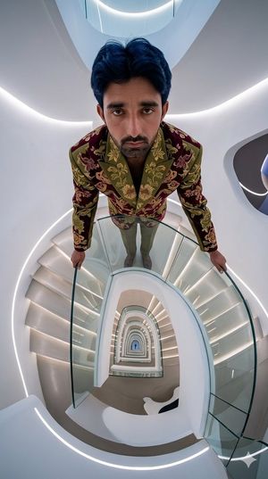fisheye lens staircase fashion preview image
