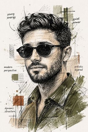 Mixed Media Sketch Portrait Preview Image