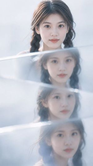 Frosted glass reflection portrait preview image
