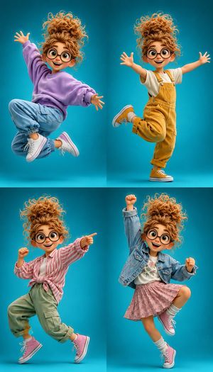 3D cartoon character pose preview image