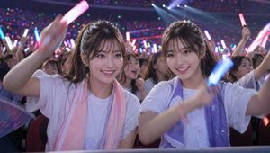 A preview image of the frenzied atmosphere at an idol concert.
