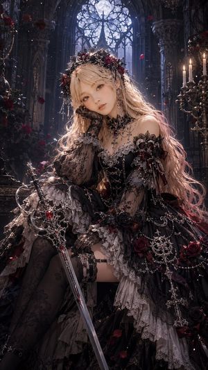 Elegant Gothic Lolita character transformation preview image