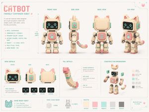 Voxel cat robot concept design preview image