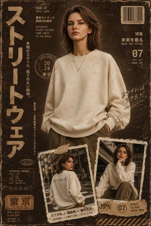 Street fashion magazine layout template preview image