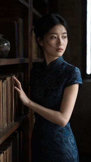 Chinese cheongsam indoor portrait photography preview image