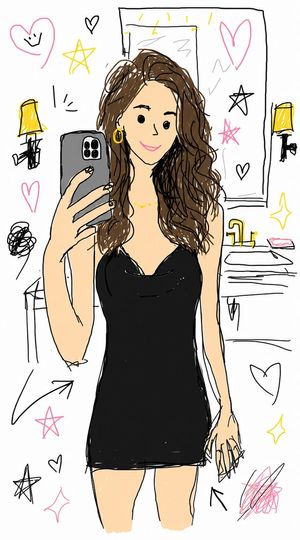 Bold graffiti style mirror selfie preview image