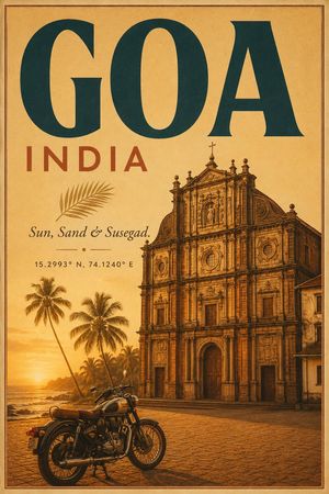 Retro Goa travel poster preview image