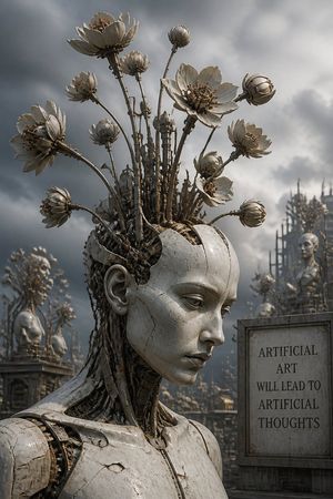 Mechanical Lotus Android Bionic Human Portrait Preview Image