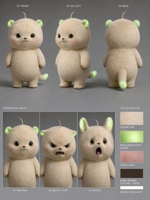 生物发光毛绒生物设计图 preview image